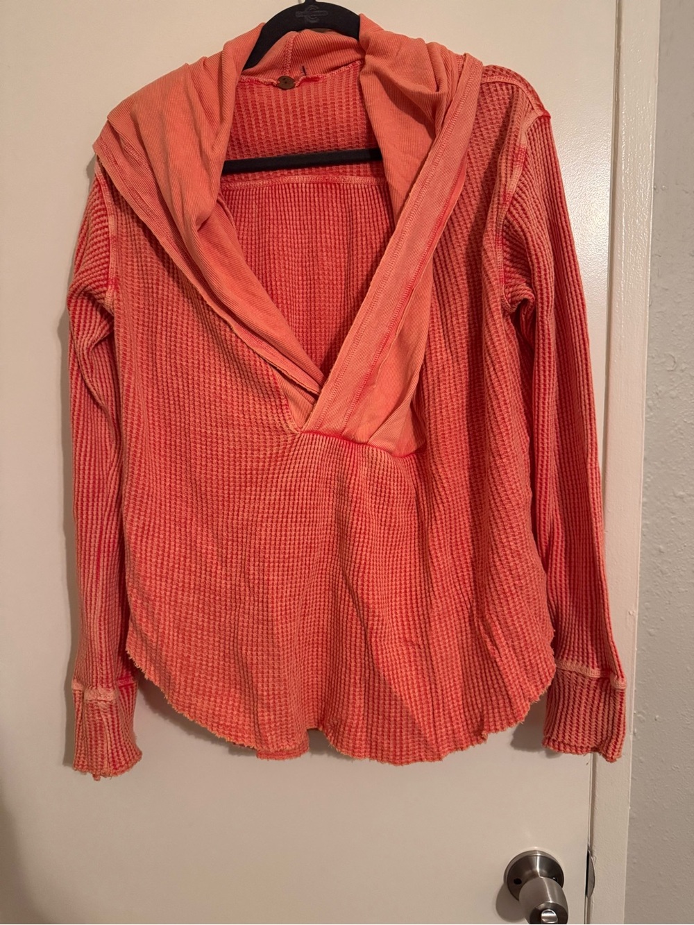 Free peope Women's Coral Waffle-Knit Hooded scout Pullover Sweater